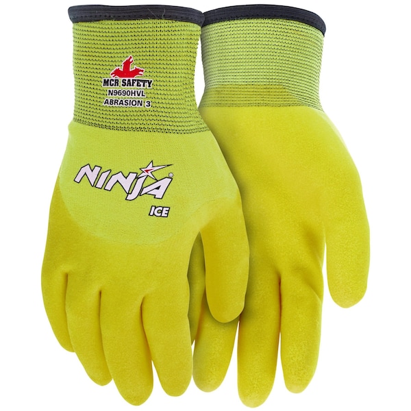 Mcr Safety Gloves, Ninja Ice-Hi Viz, 7G Inside-15G Outside, XS, 12PK N9690HVXS - main